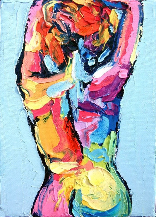Femme 46  small 5x7 abstract nude print reproduction by Aja ebsq
