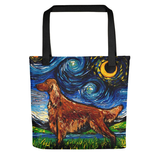 Irish Setter Dog Starry Night Tote bag handbag artwork by Aja lover gift Gym Bag Grocery Bag Purse Printed both sides