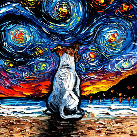 Jack Russell Terrier Starry Night Beach Unframed Paper Prints