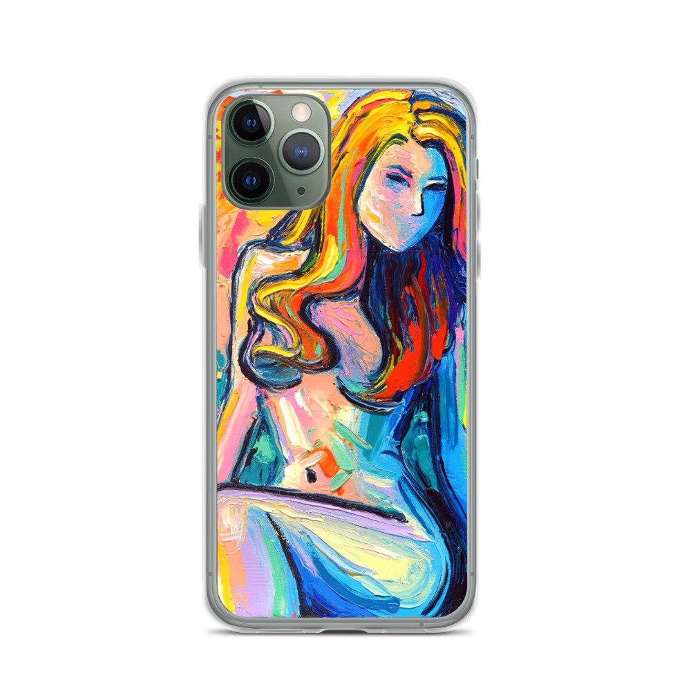 Abstract Nude iPhone Case Phone Protector Cast No Shadow colorful female nude art by Aja