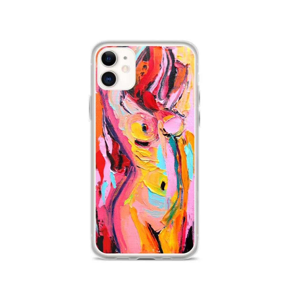 Abstract Nude iPhone Case Phone Protector Femme 179 colorful female nude art by Aja pink woman