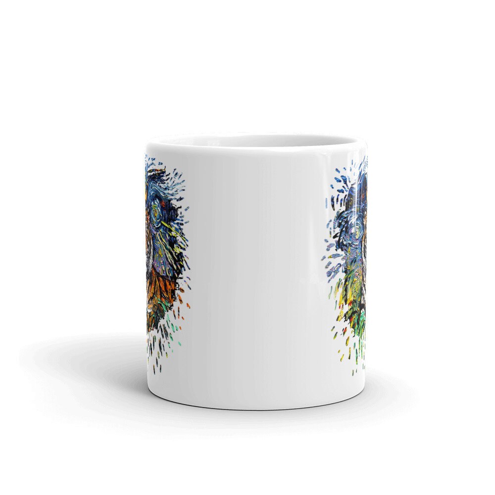 Tiger King Coffee Mug Starry Night Art by Aja ceramic cup exotic animal drinkware