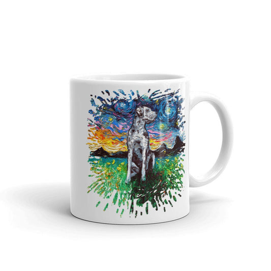 Merle Great Dane Coffee Mug Dog Lover splash design Starry Night Art by Aja ceramic cup cute dog pup puppy pet artwork