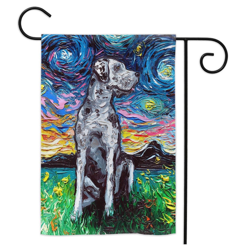 Merle Great Dane Starry Night Yard Flags