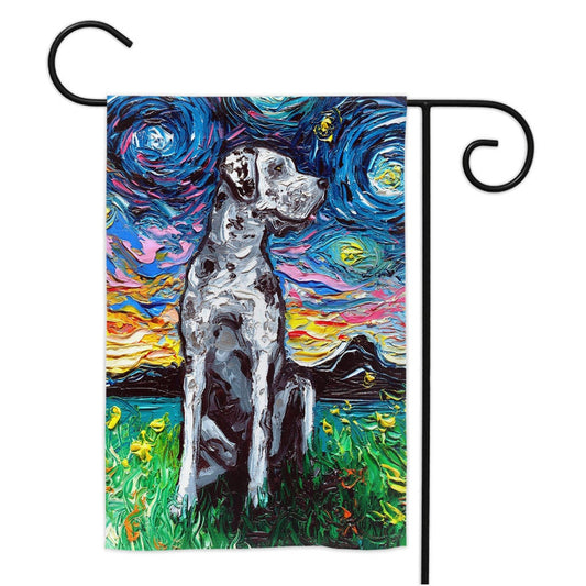 Merle Great Dane Starry Night Yard Flags