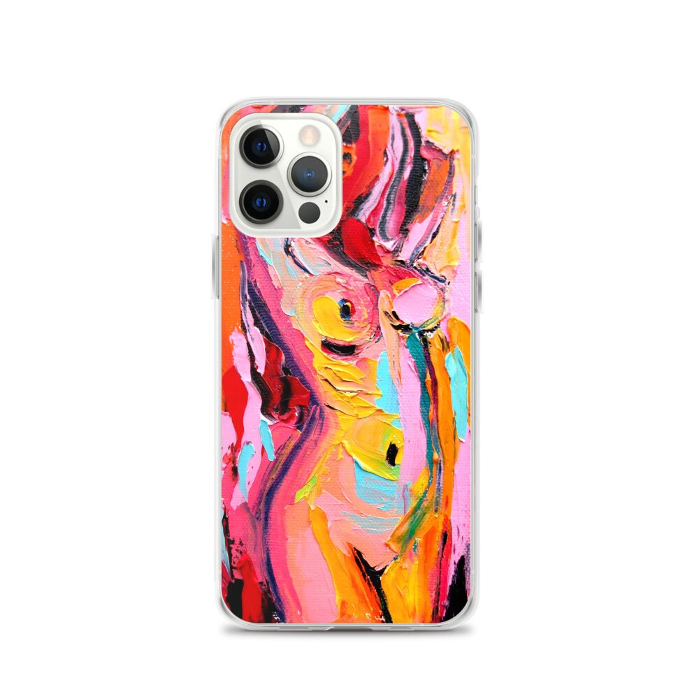 Abstract Nude iPhone Case Phone Protector Femme 179 colorful female nude art by Aja pink woman