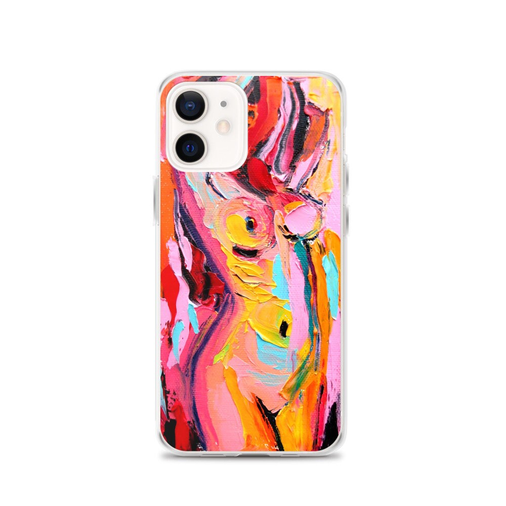 Abstract Nude iPhone Case Phone Protector Femme 179 colorful female nude art by Aja pink woman
