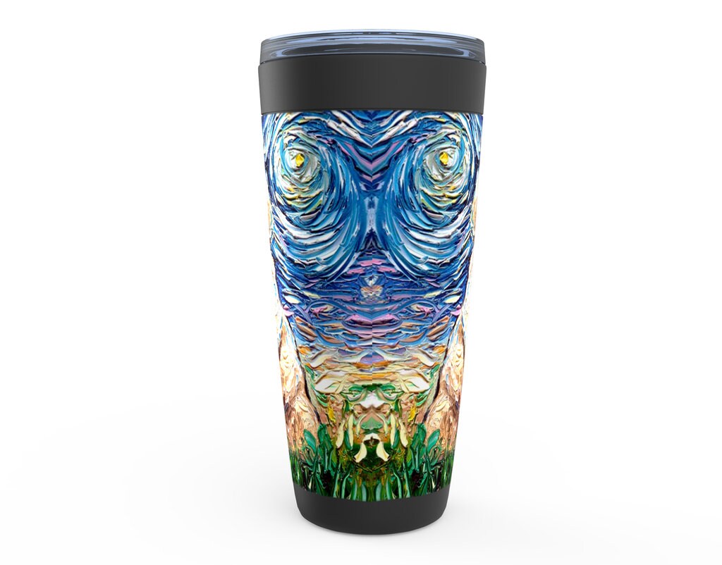 Goldendoodle Starry Night Dog Viking Tumbler Insulated Stainless Steel Drinkware Art By Aja Travel Mug