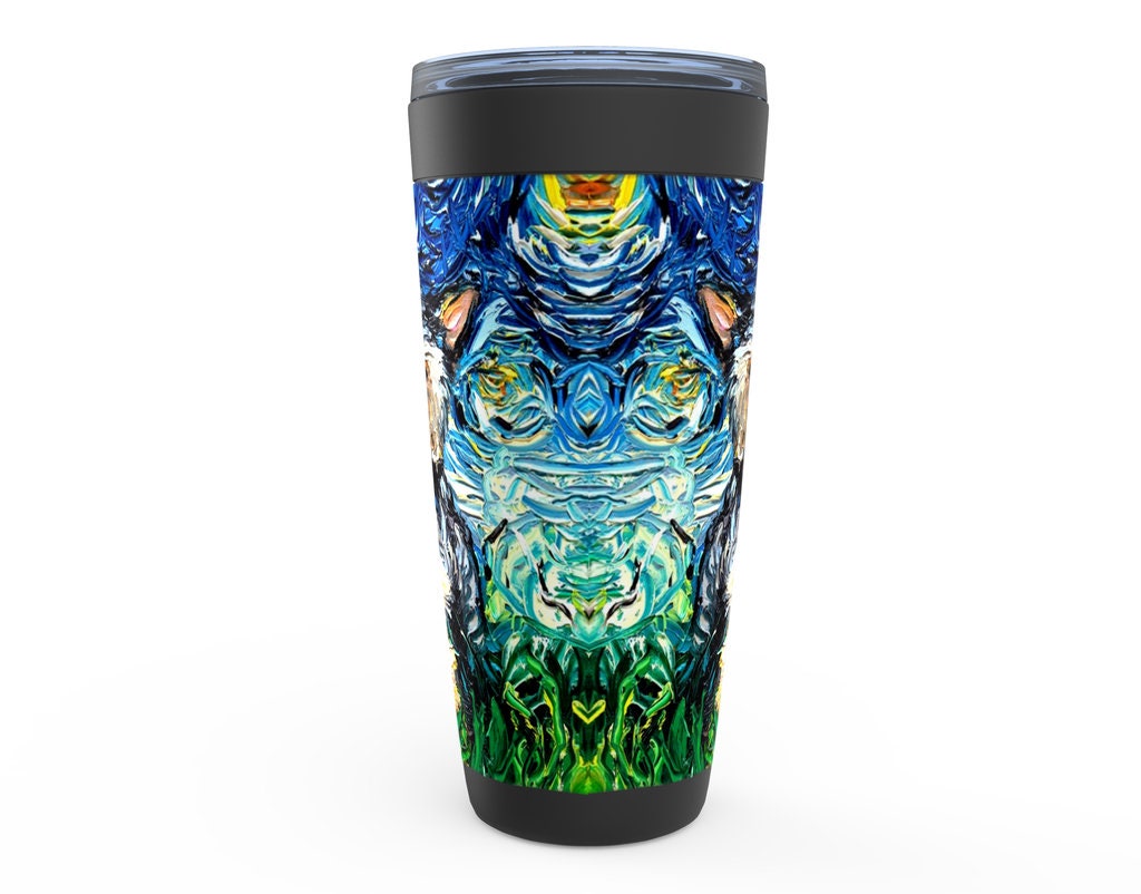 Yorkshire Terrier Yorkie Starry Night Dog Viking Tumbler Insulated Stainless Steel Drinkware Art By Aja Travel Mug