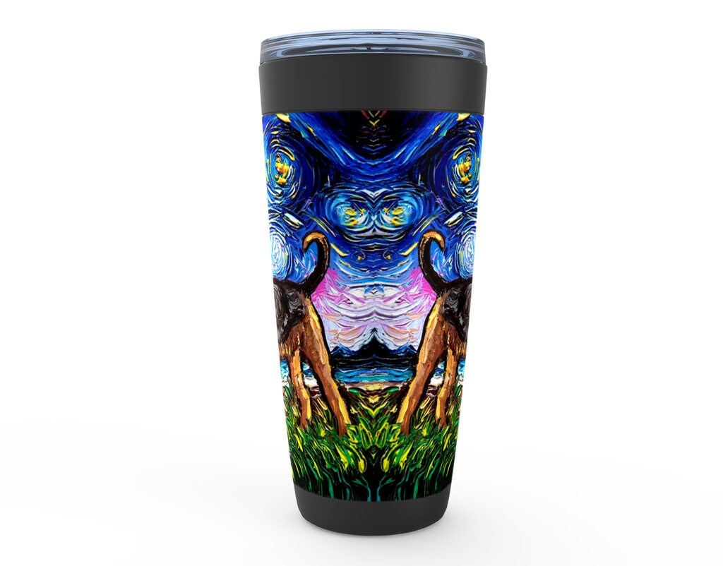 Airedale Terrier Starry Night Dog Viking Tumbler Insulated Stainless Steel Drinkware Art By Aja Travel Mug