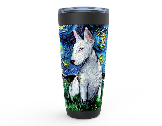 Bull Terrier Starry Night Dog Viking Tumbler Insulated Stainless Steel Drinkware Art By Aja Travel Mug