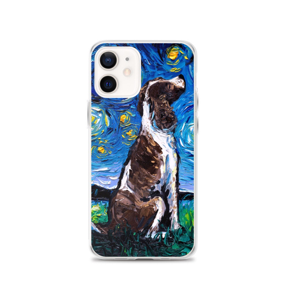 English Springer Spaniel Night iPhone Case Dog lover cute pup Phone Protector art by Aja