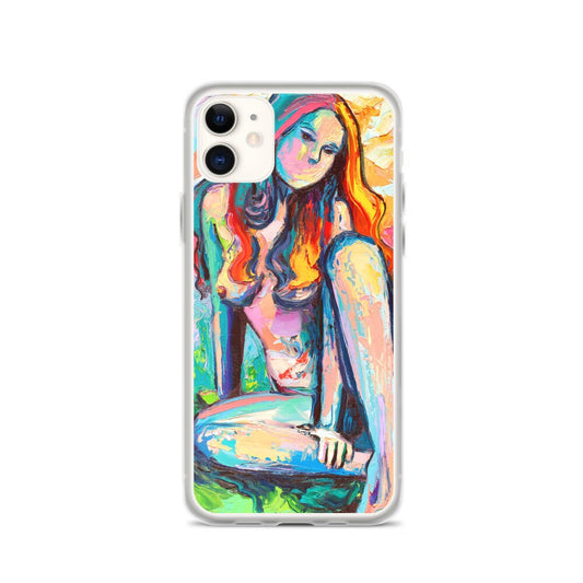 Abstract Nude iPhone Case Phone Protector Bloom colorful female nude art by Aja