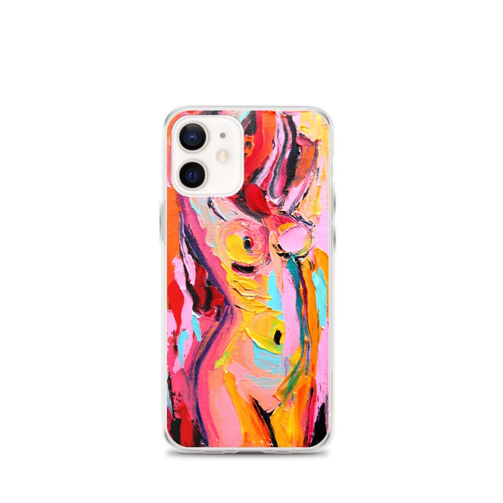 Abstract Nude iPhone Case Phone Protector Femme 179 colorful female nude art by Aja pink woman