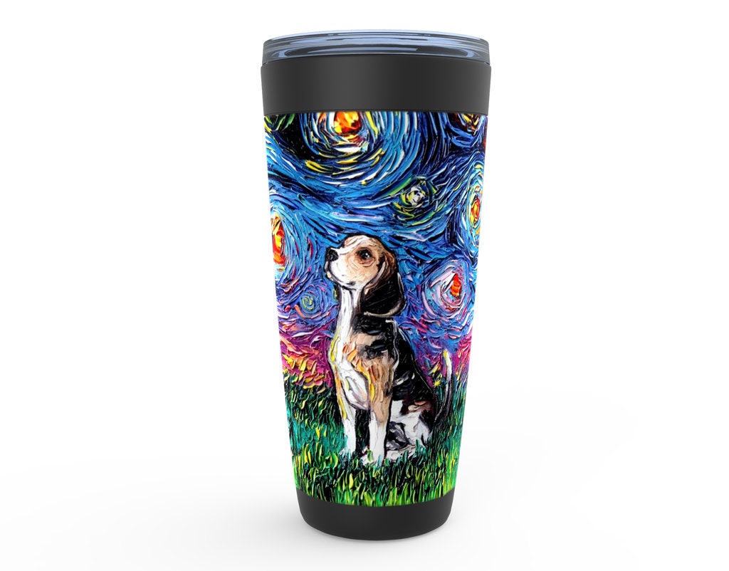 Beagle Starry Night Dog Viking Tumbler Insulated Stainless Steel Drinkware Art By Aja