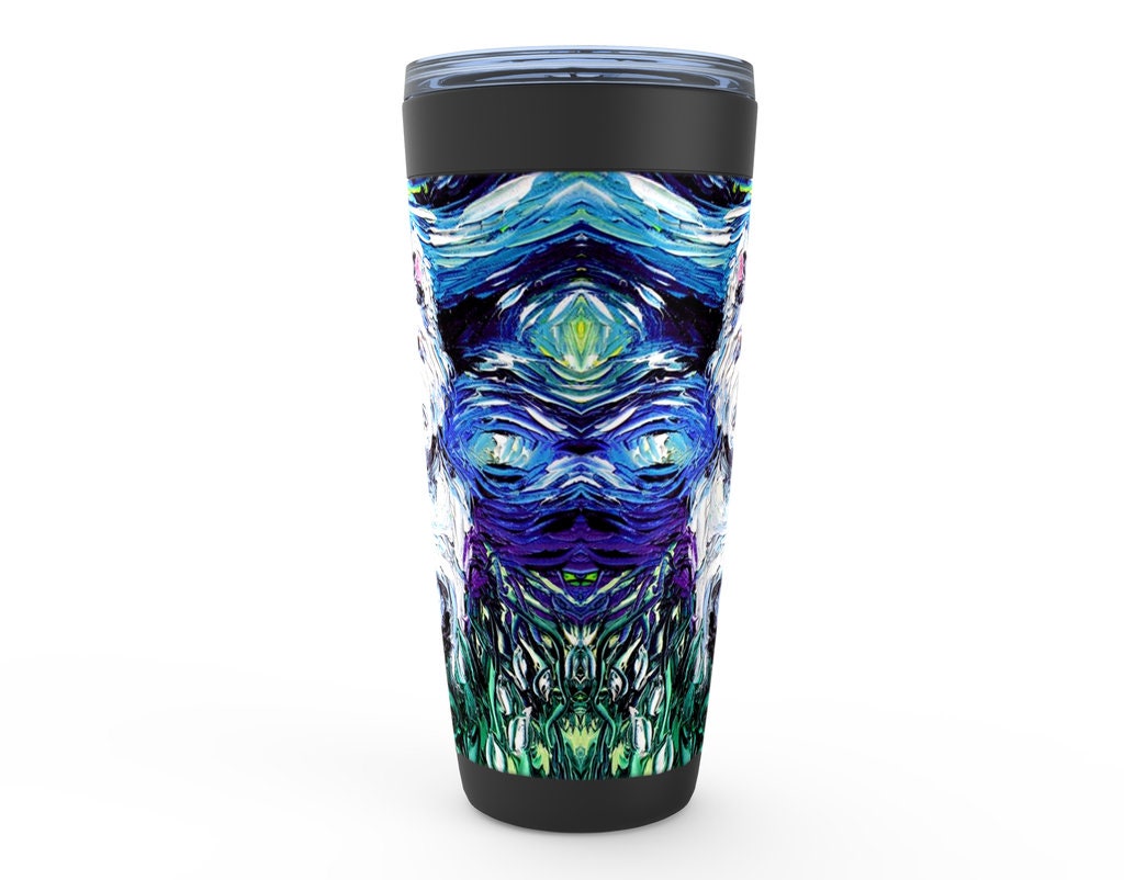 Westie Starry Night Dog Viking Tumbler Insulated Stainless Steel Drinkware Art By Aja Travel Mug West Highland Terrier