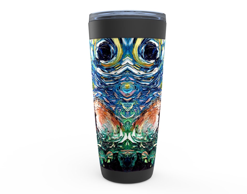 Collie Starry Night Dog Viking Tumbler Insulated Stainless Steel Drinkware Art By Aja Travel Mug