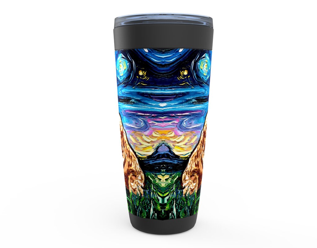 Red Heeler Starry Night Dog Viking Tumbler Insulated Stainless Steel Drinkware Art By Aja Travel Mug