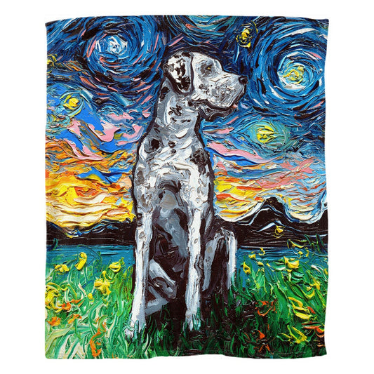 Merle Great Dane Starry Night Dog 60x50 Inch Fleece Throw Blanket