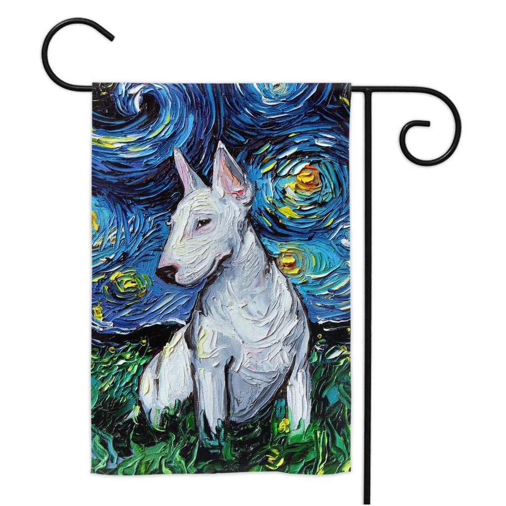 Bull Terrier Starry Night Yard and House Flags