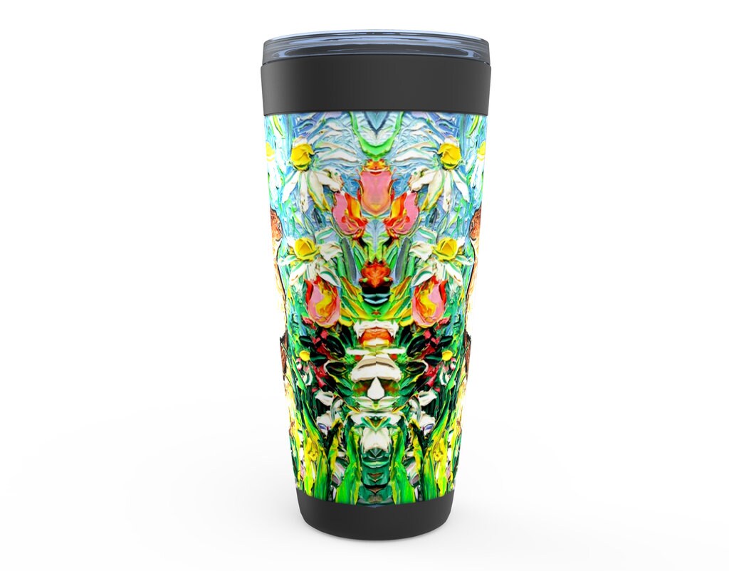 Cottontail Cute Easter Bunny Rabbit And Spring Flowers Viking Tumbler Insulated Stainless Steel Drinkware Art By Aja Travel Mug