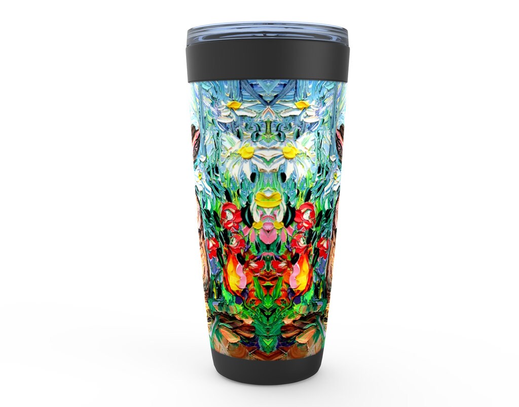 Cottontail Cute Easter Bunny Rabbit And Spring Flowers Viking Tumbler Insulated Stainless Steel Drinkware Art By Aja Travel Mug
