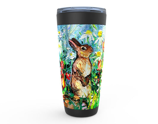 Cottontail Cute Easter Bunny Rabbit And Spring Flowers Viking Tumbler Insulated Stainless Steel Drinkware Art By Aja Travel Mug
