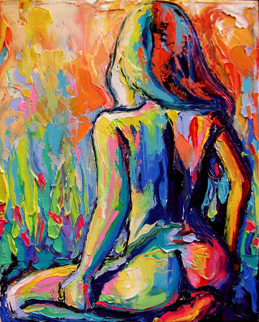 Femme 247 Abstract Nude Female Figure Fine Art print Giclee reproduction colorful woman artwork by Aja Choose Kodak or Watercolor Paper