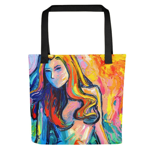 Abstract Female Nude Art Colorful Tote bag handbag artwork by Aja AllOver Print Cast No Shadow