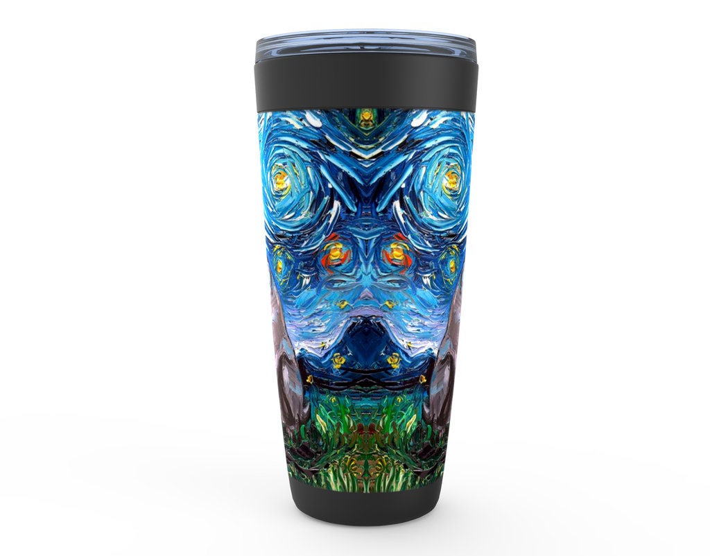 Viking Tumbler Travel Mug  Weimaraner Starry Night Insulated Stainless Steel Drinkware Art By Aja 20 Oz Coffee Mug