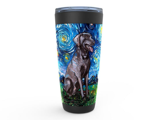 Viking Tumbler Travel Mug  Weimaraner Starry Night Insulated Stainless Steel Drinkware Art By Aja 20 Oz Coffee Mug