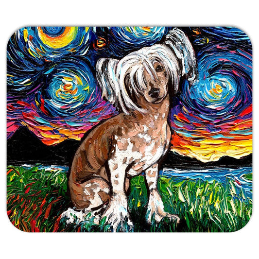 Mousepad  Chinese Crested Starry Night Dog Computer Desk Accessories Home Office Decor Mouse Pad 7.75x9.25 Inches