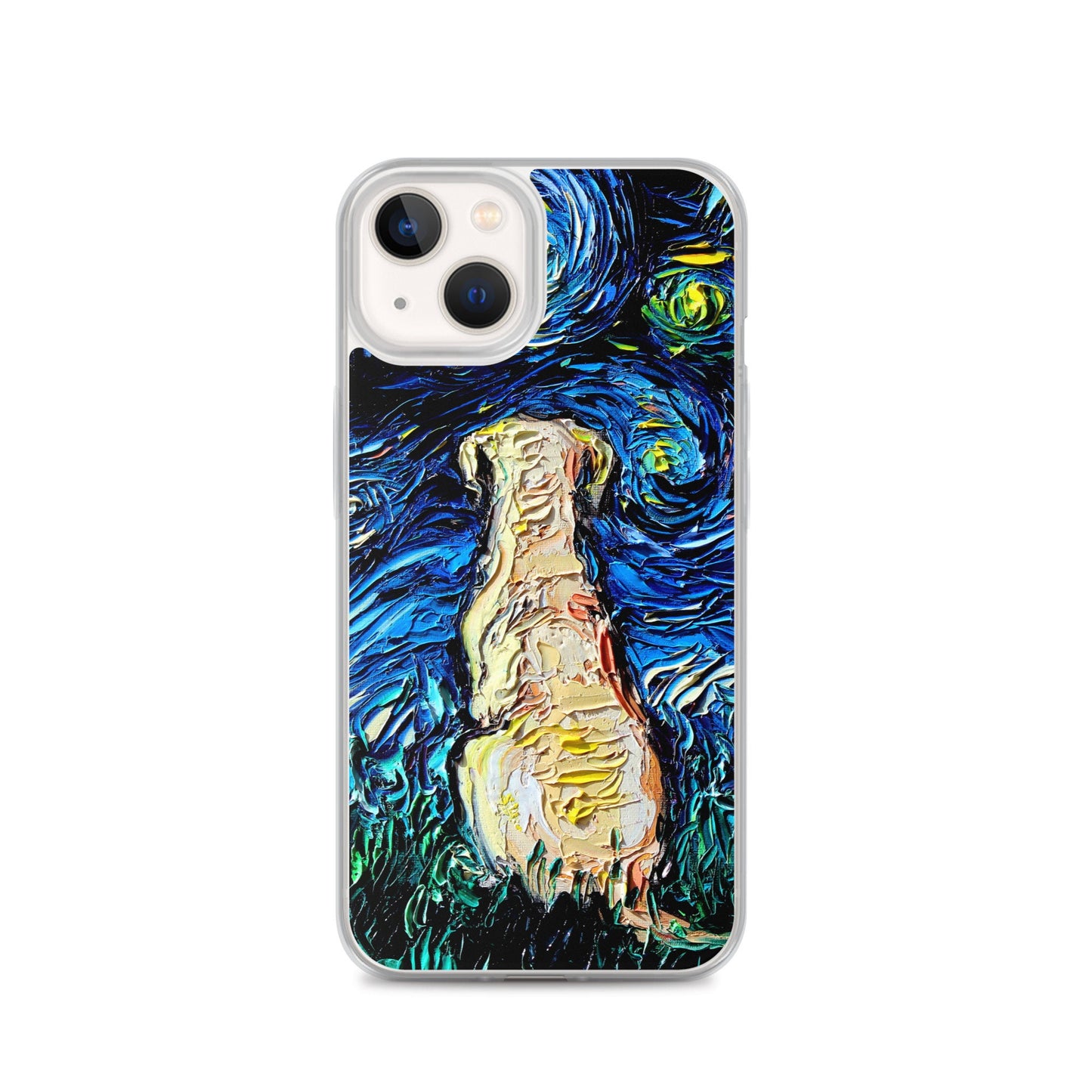 Yellow Lab Night iPhone Case Dog Lover Phone Protector Starry Night Art by Aja Labrador Retriever