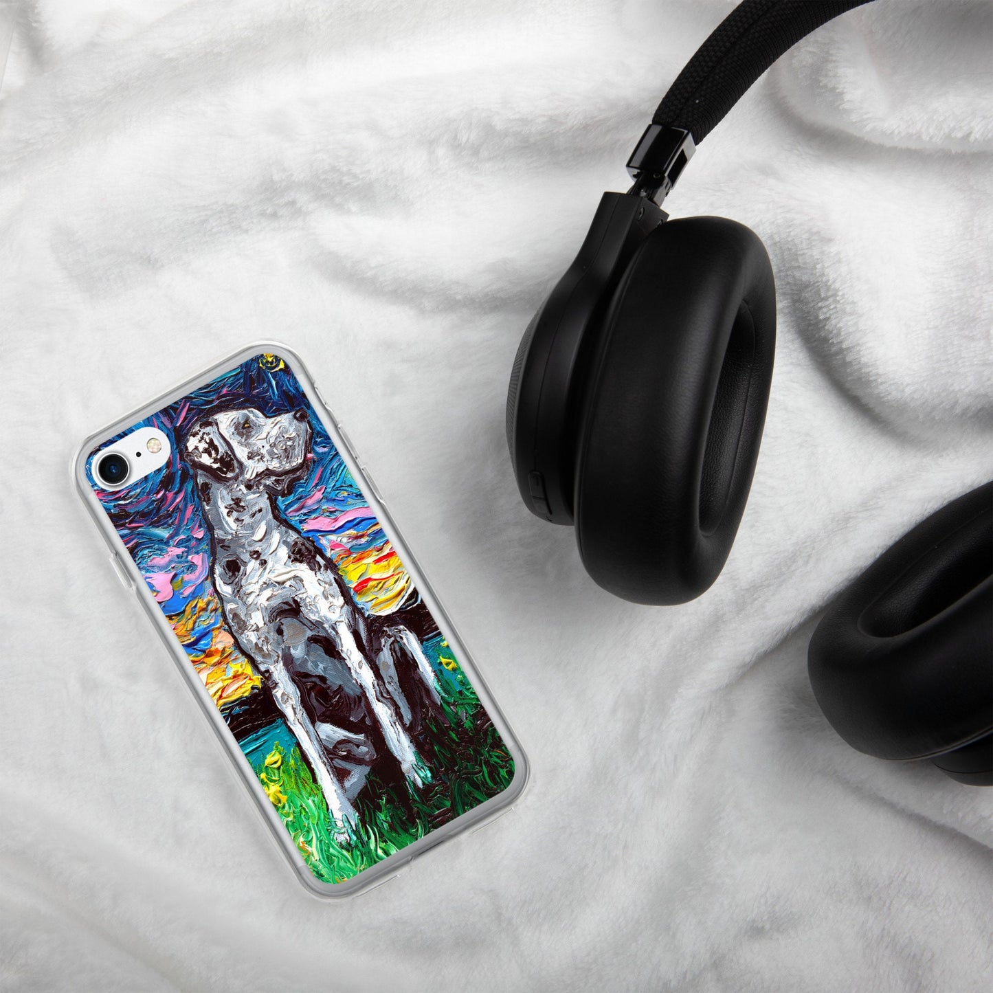 Merle Great Dane Night iPhone Case Dog lover phone case protector art by Aja