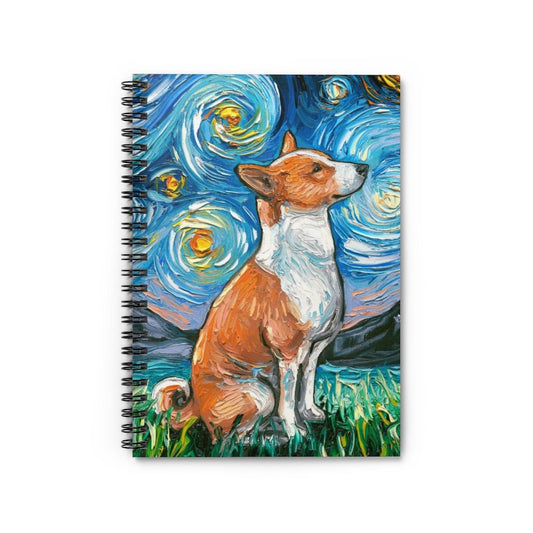 Spiral Notebook  Ruled Line Basenji Starry Night Dog Soft Cover 8x6x.6 inch Journal Stationary Art by Aja Free shipping
