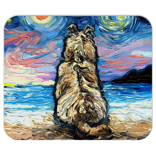 Mousepad  Cairn Terrier At The Beach Starry Night Dog Computer Desk Accessories Home Office Decor Mouse Pad 7.75x9.25 Inches