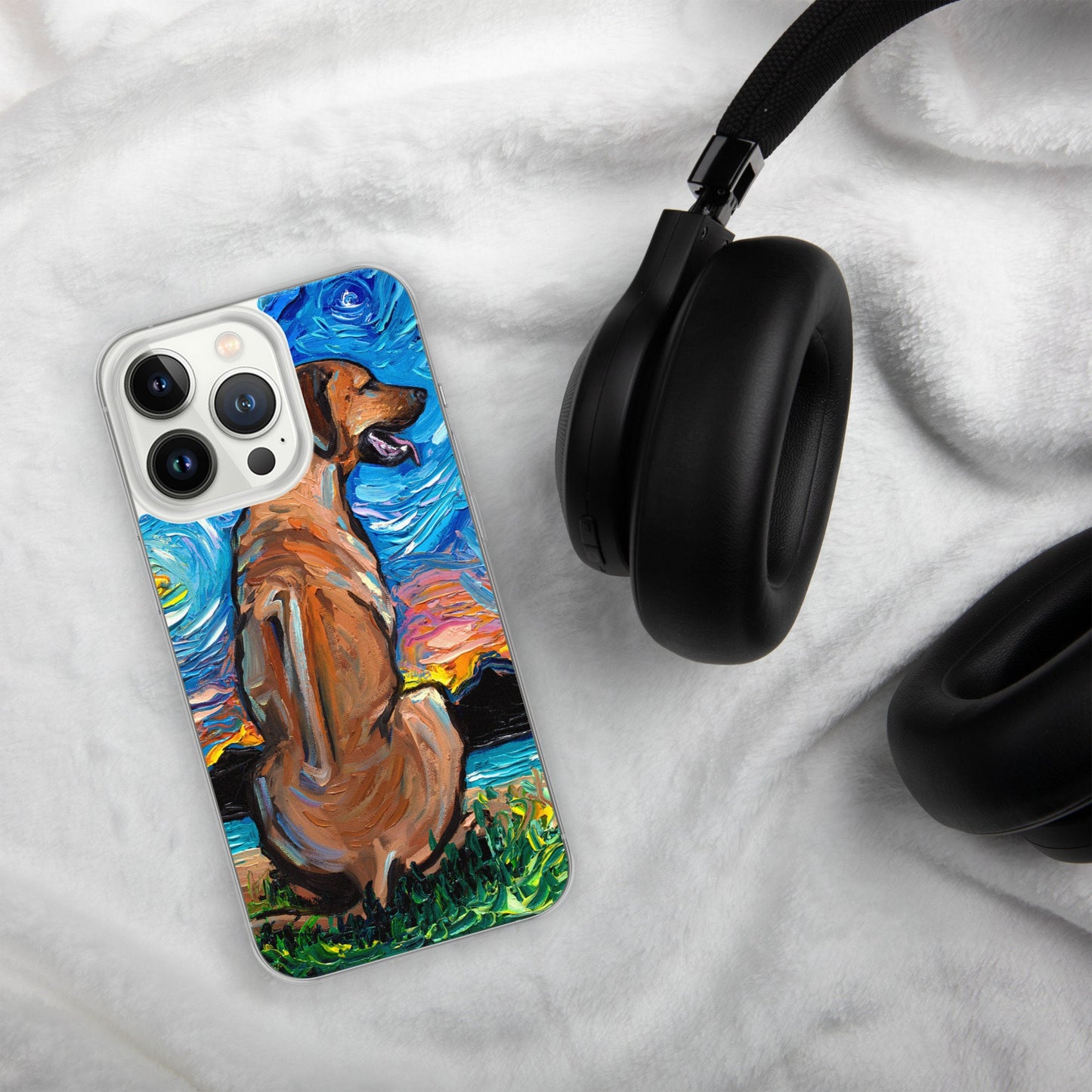 Rhodesian Ridgeback Night iPhone Case Dog lover cute pup Phone Protector art by Aja