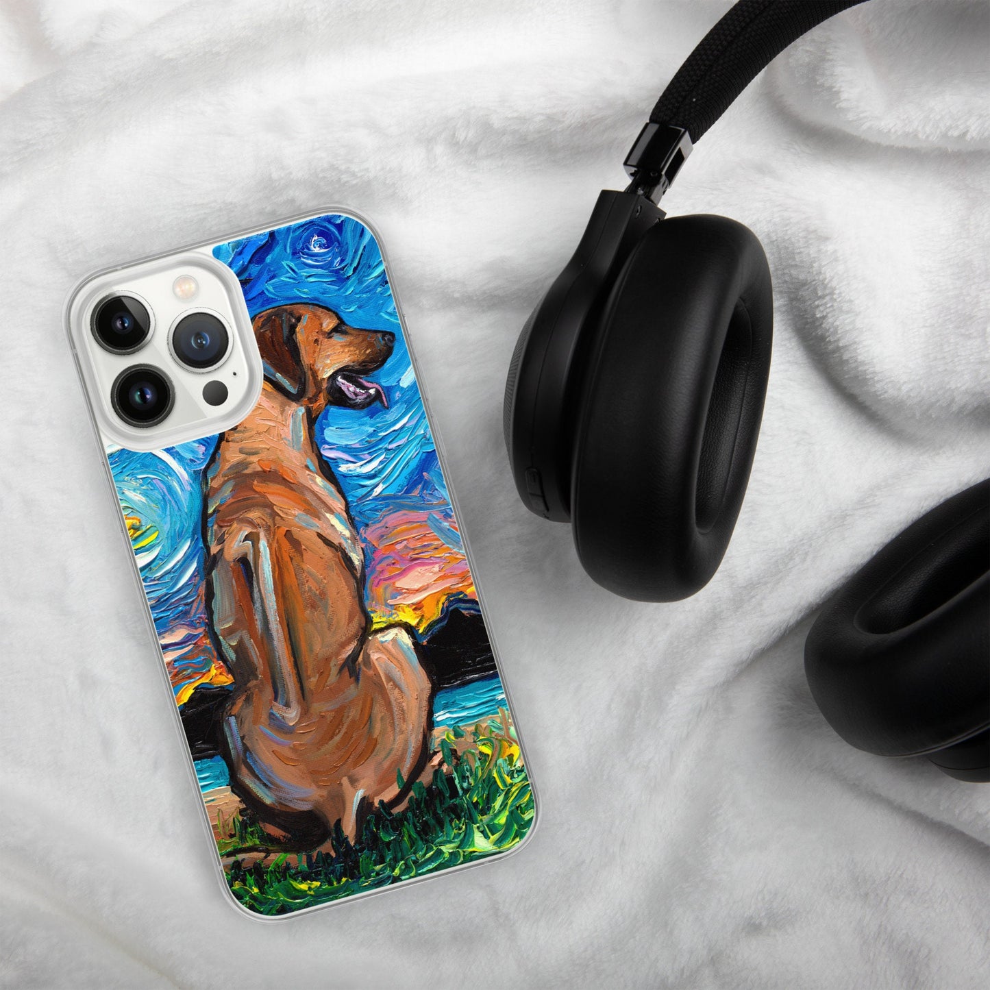 Rhodesian Ridgeback Night iPhone Case Dog lover cute pup Phone Protector art by Aja