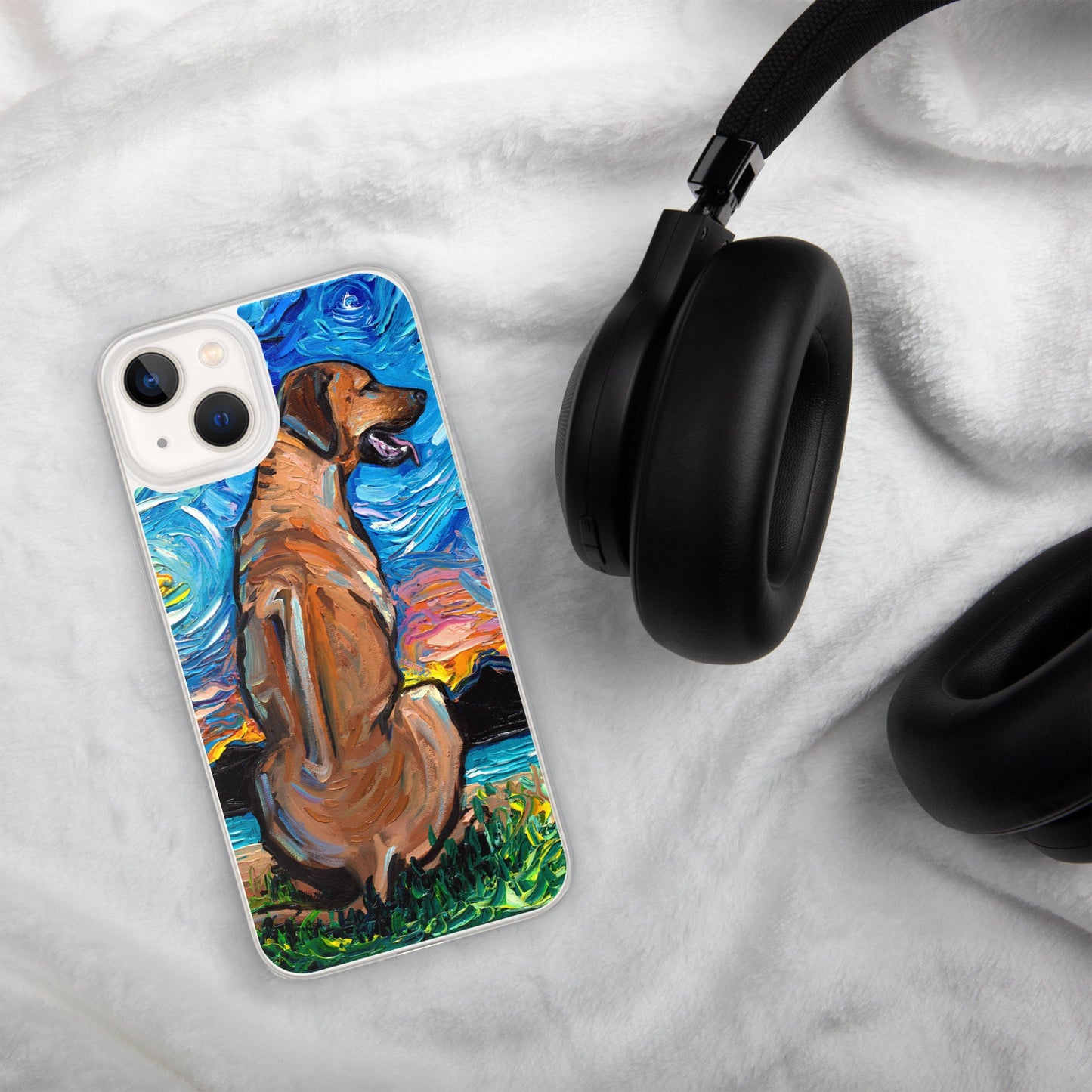 Rhodesian Ridgeback Night iPhone Case Dog lover cute pup Phone Protector art by Aja