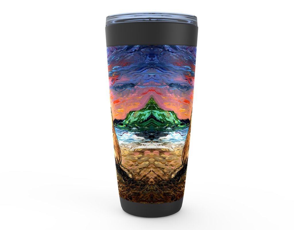 Beach Days Belgian Malinois Shepherd Dog Viking Tumbler Insulated Stainless Steel Drinkware Art By Aja Travel Mug
