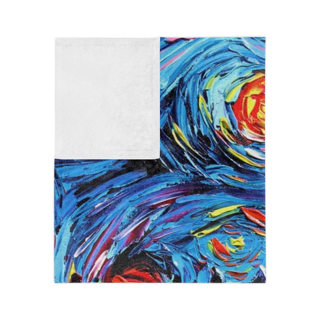 Velveteen Minky Blanket Black Cats Starry Night Throw
