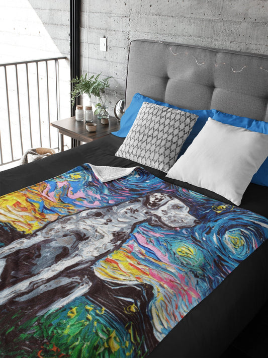 Velveteen Minky Blanket Merle Great Dane Starry Night Dog Throw
