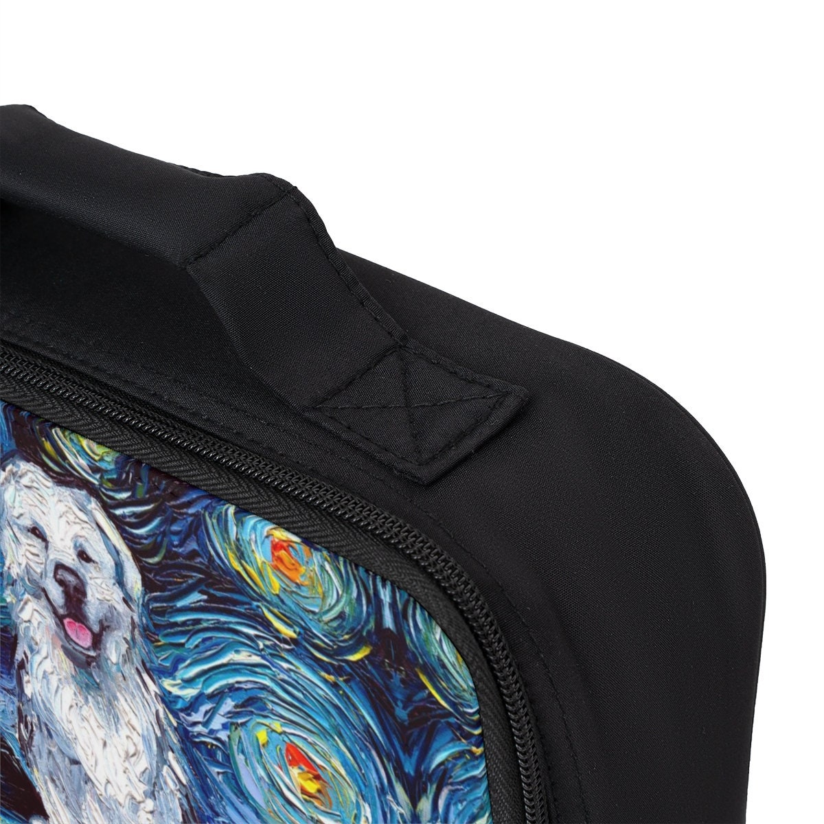 Lunch Bag  Great Pyrenees Starry Night Dog 9.5x7x2.8 inches Insulated Lunch Box Art by Aja