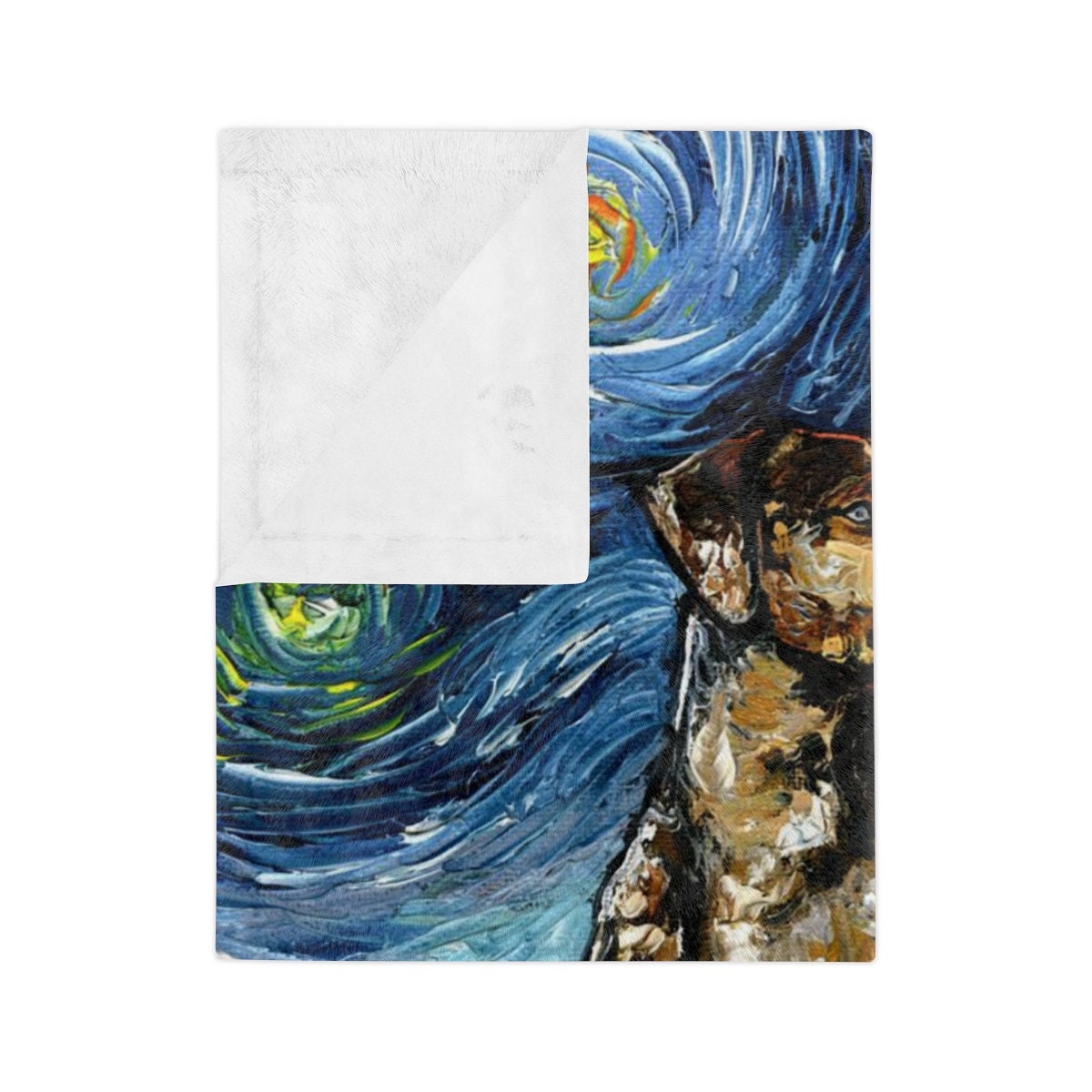 Velveteen Minky Blanket Catahoula Leopard Dog Starry Night Throw