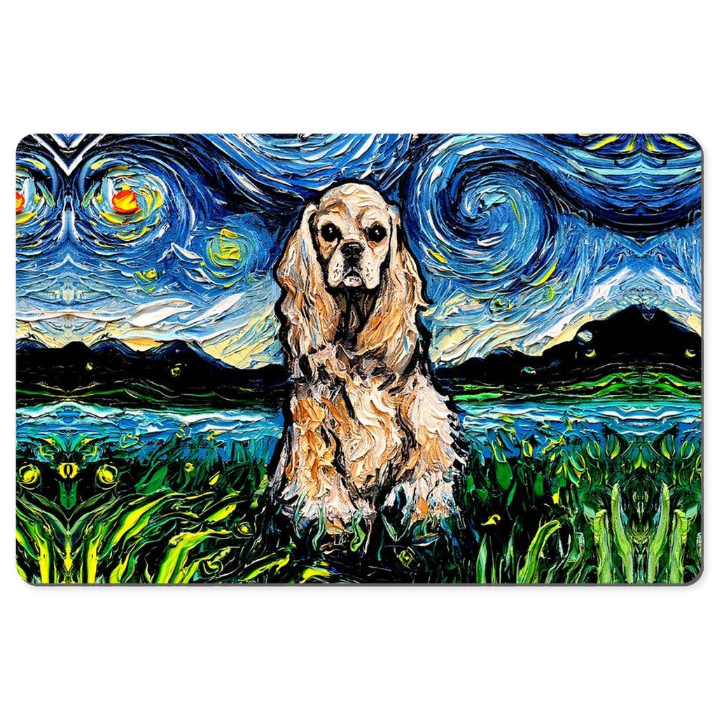Desk Mats  American Cocker Spaniel Starry Night Dog Art By Aja Mouse Pad Gaming Keyboard Mat 3 Sizes To Choose From