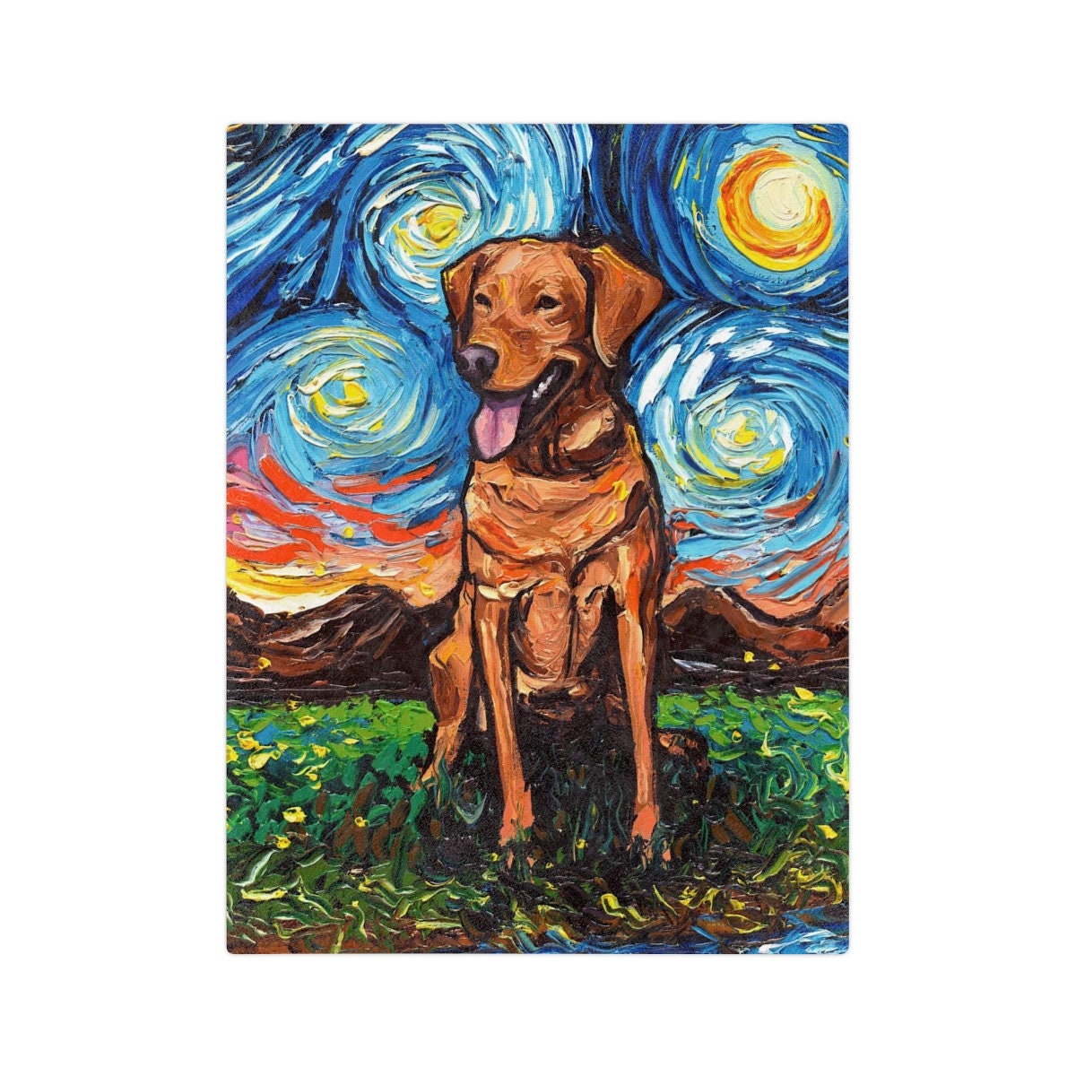 Velveteen Minky Blanket Fox Red Labrador Starry Night Throw