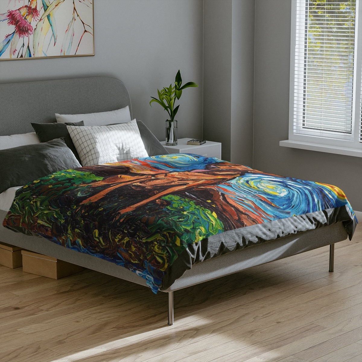 Velveteen Minky Blanket Fox Red Labrador Starry Night Throw