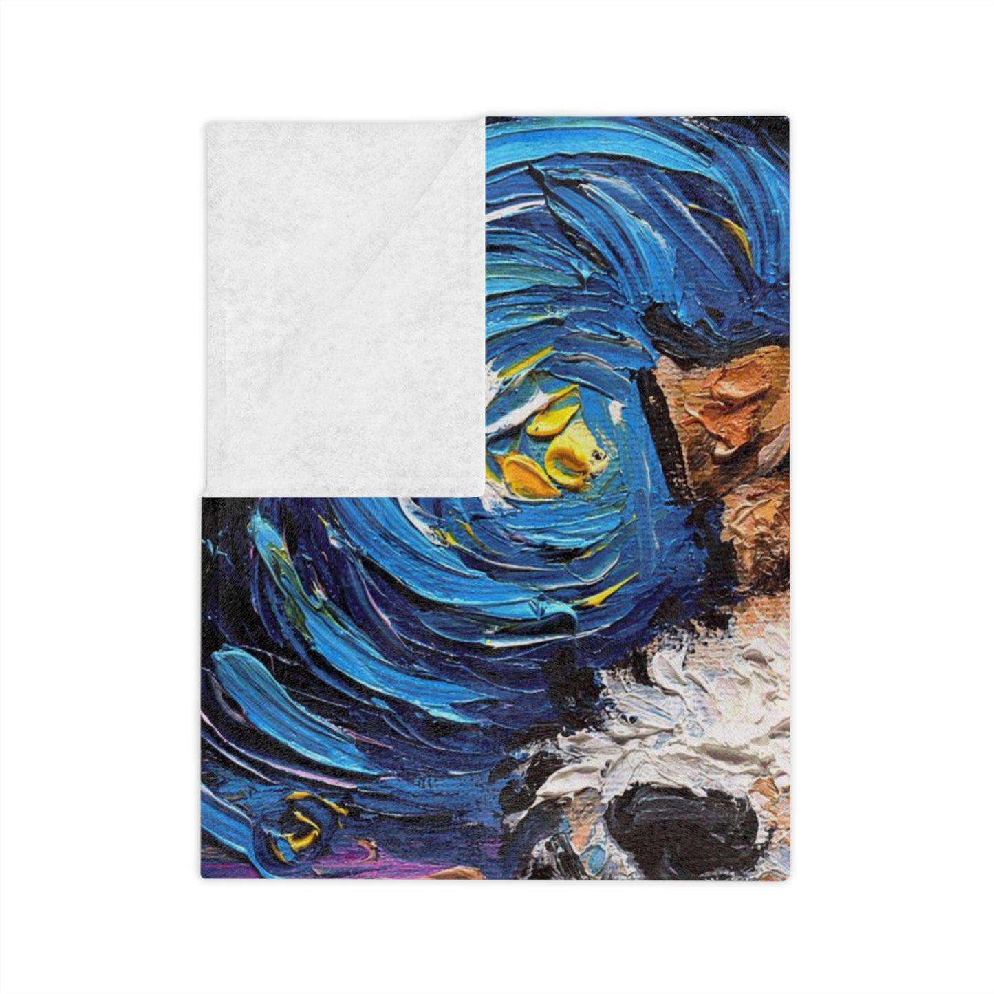 Velveteen Minky Blanket Wire Fox Terrier Starry Night Dog Throw