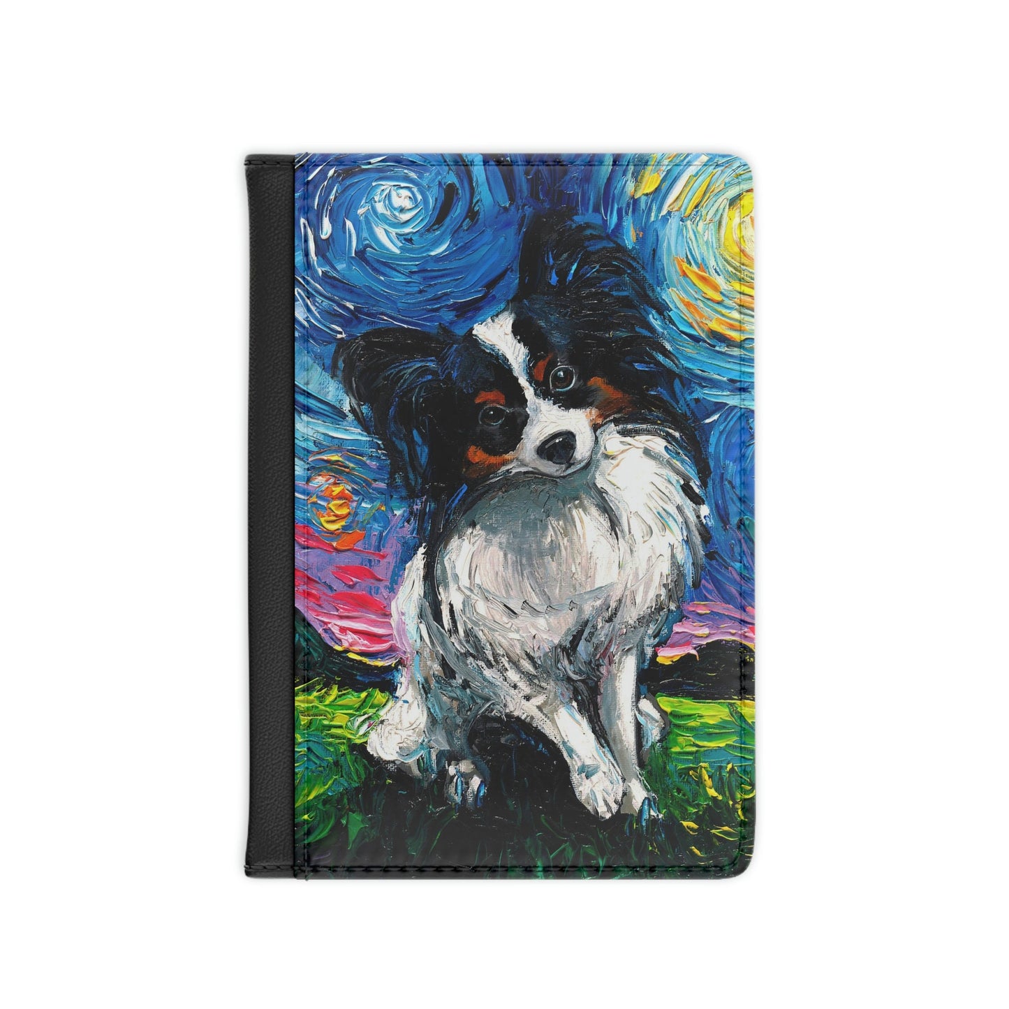 Passport Cover Papillon Starry Night Dog