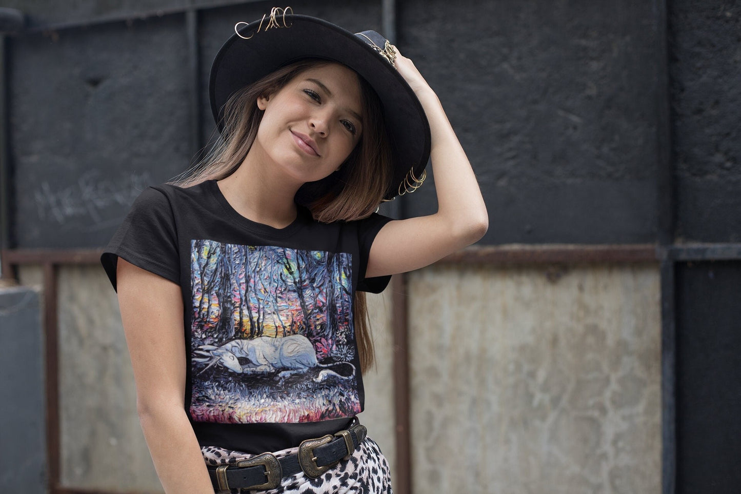 Shirt  Dreams Starry Night Sleeping Unicorn ShortSleeve Unisex TShirt Fantasy Art by Aja Soft top clothing Apparel